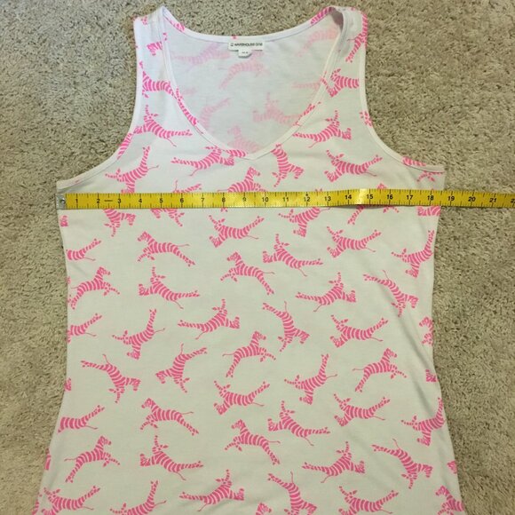 Warehouse One Neon Pink and White Zebra Tank Top - Picture 13 of 16